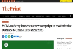 MCM Academy launches a new campaign to revolutionize Distance Online Education 2023 - The Print